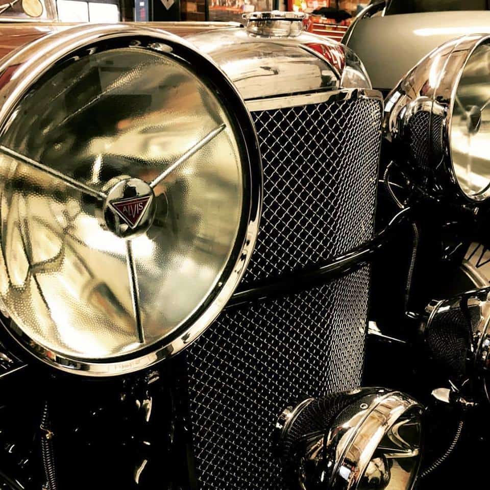 Refurbished Alvis headlights