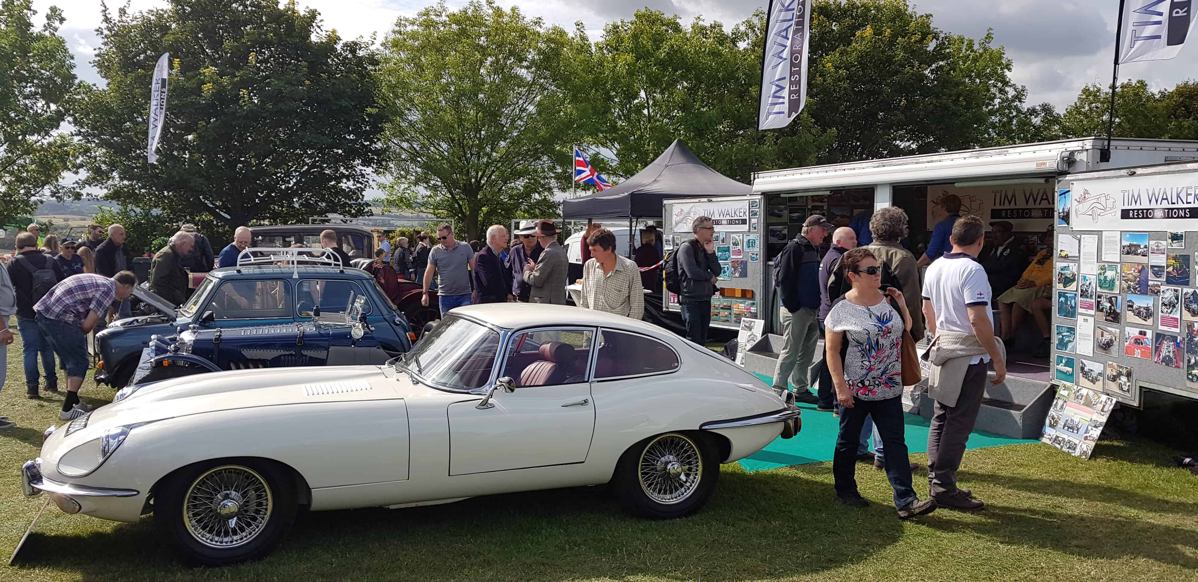 White E Type Jaguar at Kop Hill Climb
